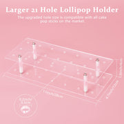 Suneerplay Cake Pop Stand, 21 Holes Lollipop Display Stand, Acrylic Clear Cake Pop Display Holder, Cakepopsical Stand for Weddings, Baby Showers, Birthday, Party