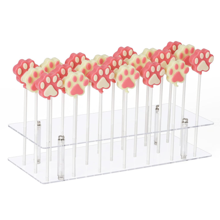 Suneerplay Cake Pop Stand, 21 Holes Lollipop Display Stand, Acrylic Clear Cake Pop Display Holder, Cakepopsical Stand for Weddings, Baby Showers, Birthday, Party