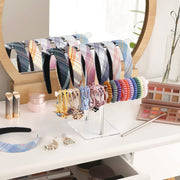 Suneerplay Headband Holder Scrunchie Holder Acrylic, Clear Hair Ties Holder Organizer, Headband Display Stand, Scrunchie Storage Organizer, Hair Accessories Organizer for Women and Girls